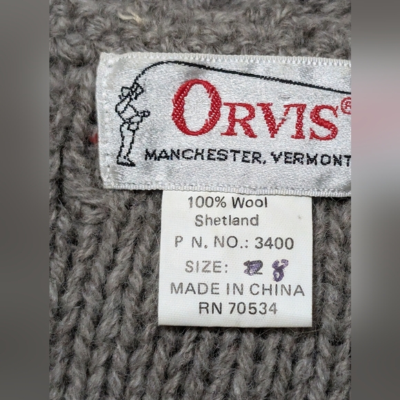 Orvis 100% Shetland wool Cardigan floral design - Picture 6 of 10